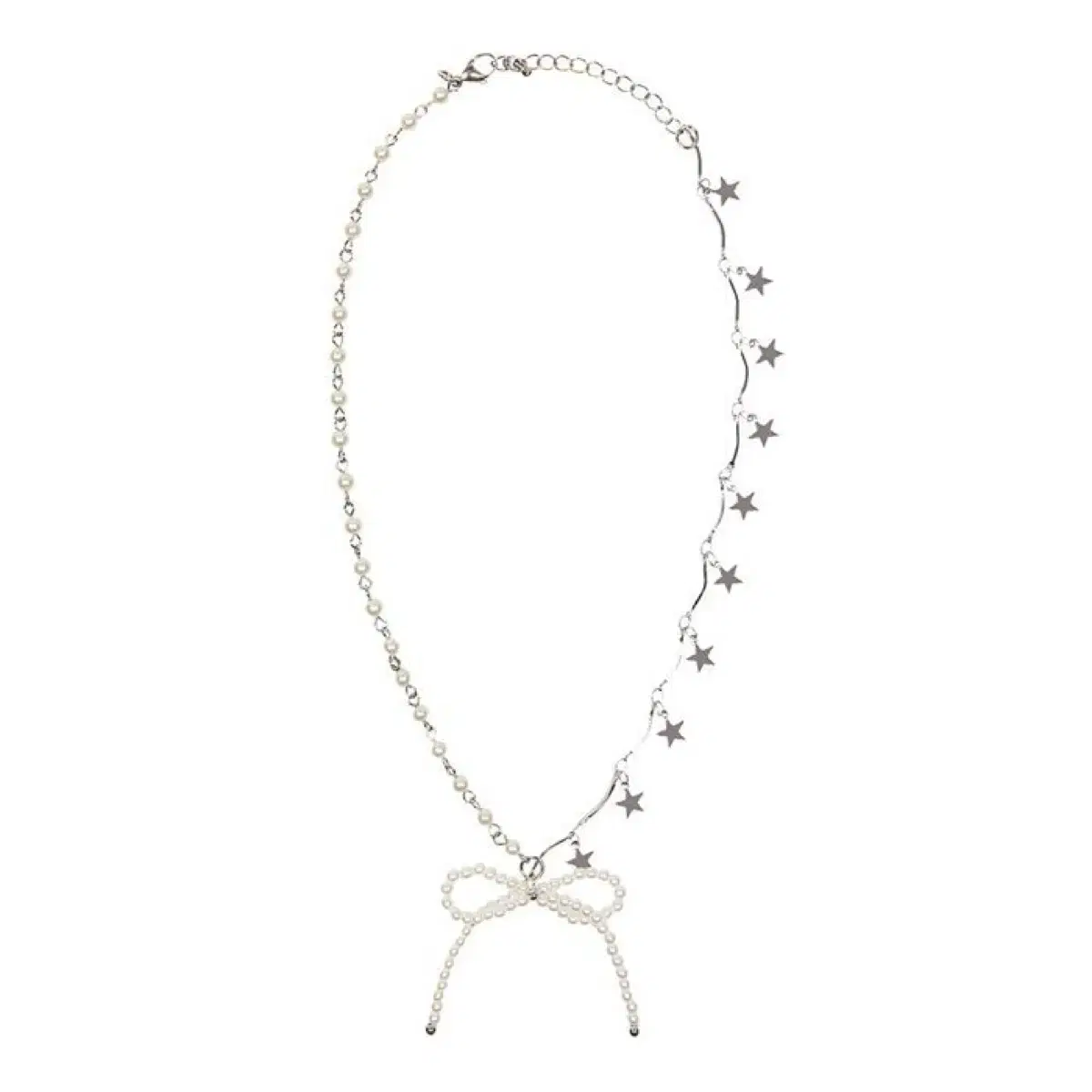 러브이즈트루 별 리본 목걸이 XM WISH NECKLACE(SILVER)